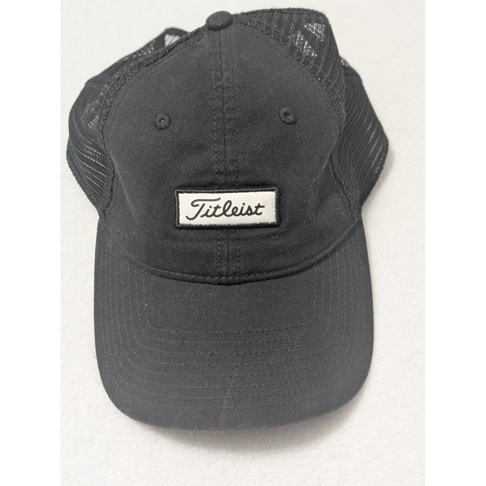 Titleist TOUR CHARLESTON MESH SNAPBACK Adjustable Golf Hat Cap, BLACK